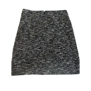 Talbots Tweed Mini Skirt with Leather Trim